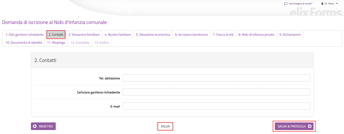 Step del modulo